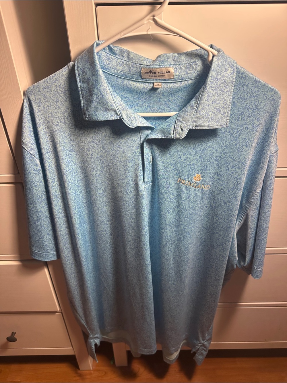 Peter Millar Caddy Shack Men's Light Blue Short-Sleeve Polo